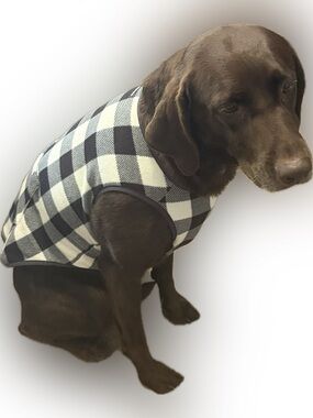 Lands’ End Large Dog Fleece jacket Buffalo plaid